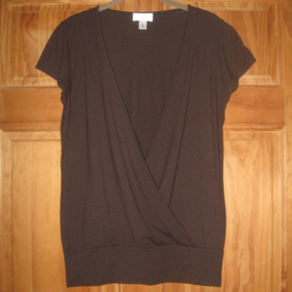 Ann Taylor LOFT Cap Sleeve Deep V Neck Top